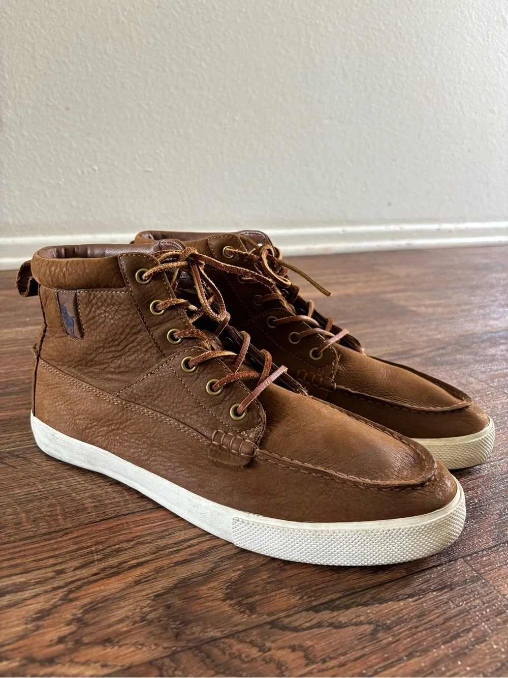 Polo Ralph Lauren Travis/Tedd Chukka Boots Brown Leather High Top Sneaker 11D